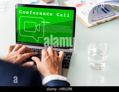 Connessione di comunicazione Teleconferrence un concetto di rete Foto Stock
