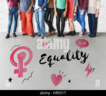 Il femminismo di uguaglianza di donne di fiducia a destra Foto Stock
