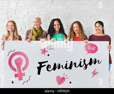Il femminismo di uguaglianza di donne di fiducia a destra Foto Stock