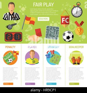 Soccer Banner e infographics Illustrazione Vettoriale