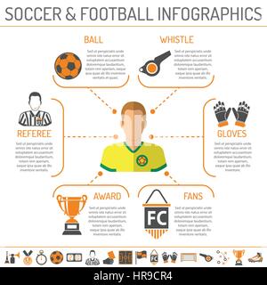 Soccer infographics illustrazione Illustrazione Vettoriale