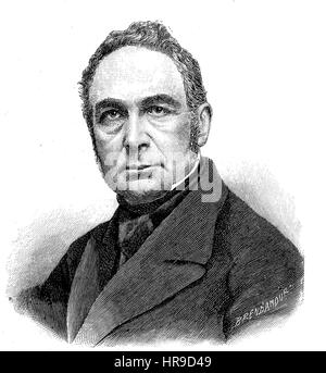 Martin Sigismondo Eduard von Simson, 1810 - 1899, era un giurista tedesco e illustre uomo politico liberale del Regno di Prussia e impero tedesco, che ha servito come Presidente del Parlamento di Francoforte come pure il primo presidente del parlamento tedesco e della corte imperiale, situazione dal tempo della guerra franco-prussiana o guerra franco-tedesca, Deutsch-Franzoesischer Krieg, 1870-1871, la riproduzione di un originale xilografia a partire dall'anno 1885, digitale migliorata Foto Stock