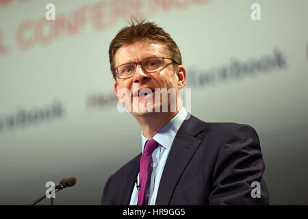 Greg Clark MP, Segretario di Stato per gli affari, di energia e di strategia industriale, all'Associazione delle Camere di commercio britanniche Conferenza Annuale 2017 nel centro di Londra. Foto Stock