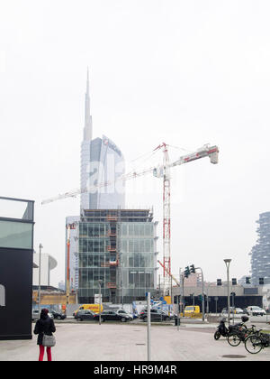 Porta Nuova quartiere di Milano durante la settimana della moda Foto Stock