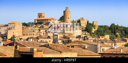 Vista della vecchia Pals, Costa Brava, Spagna Foto Stock