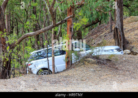 Veicoli Land Rover guida fuori strada su una Land Rover Experience attività nel Nuovo Galles del Sud, Australia Foto Stock