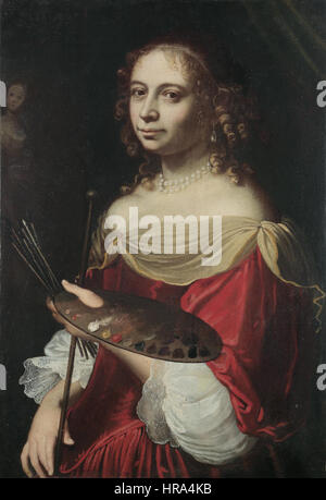 Ritratto di auto di una femmina di pittore bolognese del XVII secolo Foto Stock