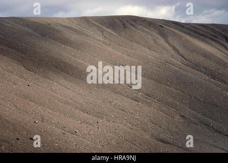 La vista dalla cima del cratere del vulcano Hverfjall, Islanda. Foto Stock