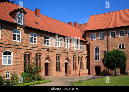 Chiostro Ebstorf, cortile interno, Ebstorf, Lüneburger Heath, Bassa Sassonia, Germania, Europa Foto Stock