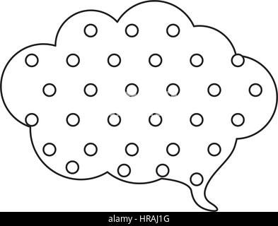 Monocromatico con contorno di richiamo per il dialogo la forma della nube di punti di sfondo Illustrazione Vettoriale