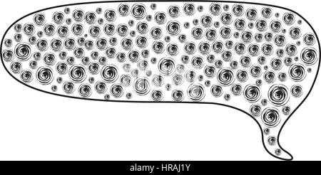 Monocromatico con contorno di richiamo per il dialogo forma di rettangolo arrotondato con puntini di sfondo Illustrazione Vettoriale