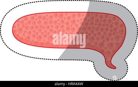Richiamo di dialogo forma di rettangolo arrotondato etichetta con sfondo rosso e punti Illustrazione Vettoriale