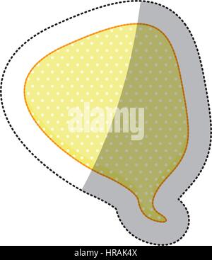 Richiamo di dialogo forma arrotondata etichetta con sfondo giallo e punti Illustrazione Vettoriale