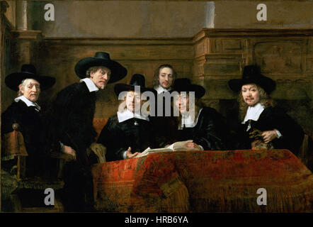 Rembrandt - De Staalmeesters - Il Syndics del Clothmaker's Guild Foto Stock