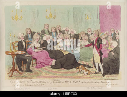 Domande e comandi; o la strada sbagliata per lui-r-f-Rd; una domenica sera il divertimento da James Gillray Foto Stock