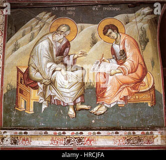 San Giovanni Evangelista a Patmos di Protat Foto Stock