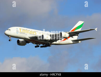 Emirates Airlines Airbus A380-800 - London Heathrow Airport Foto Stock