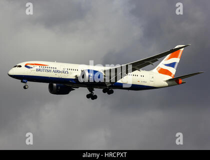 British Airways Boeing 787 - London Heathrow Airport Foto Stock