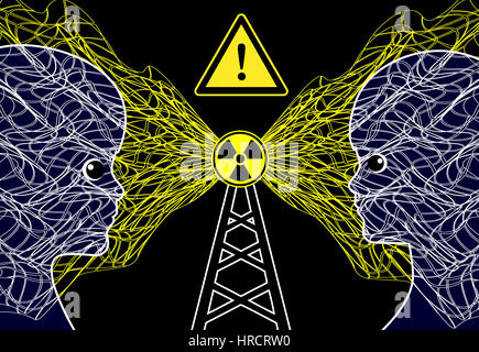 La radiazione del telefono cellulare o torri radio può danneggiare i bambini Foto Stock