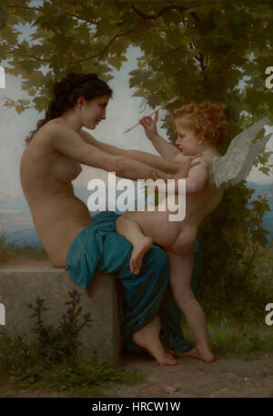 William Adolphe Bouguereau (francese - una giovane ragazza difendersi contro l'Eros - Google Art Project Foto Stock