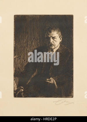 Anders Zorn - Self-portrait I (etching) 1904 Foto Stock