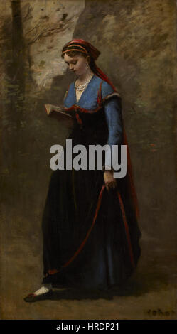 Jean-Baptiste-Camille Corot - Il lettore - 67.31.2 - Minneapolis Institute of Arts Foto Stock