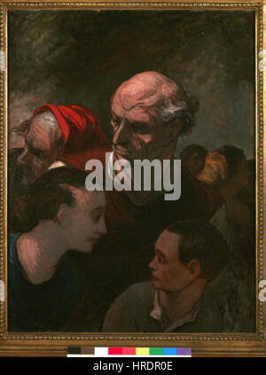 Honore Daumier 26. 2. 1808-10. 2. 1879 - Rodina na barikadach Foto Stock