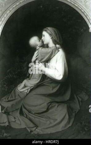 Carl Wilhelm Muller 1818-1893 - Madonna pred jeskyni Foto Stock