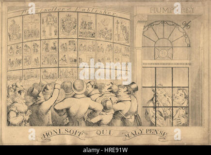 Honi. Soit. Qui. Mal. Y. Pense. (Eventualmente include un ritratto di George Humphrey) da George Humphrey Foto Stock