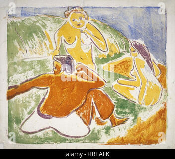 Il Brooklyn Museum - Tre bagnanti sulla spiaggia - Ernst Ludwig Kirchner Foto Stock