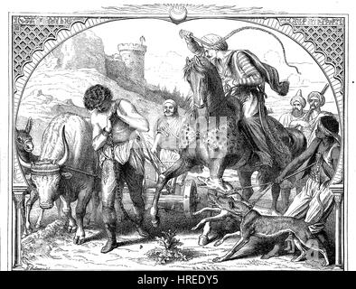 Conte Szapary la plowman slave, un articolo in - Die Gartenlaube - illustrato scheda di famiglia, un precursore della moderna illustrati un primo grande successo tedesco foglio di massa, la riproduzione di una xilografia dal xix secolo, 1885 Foto Stock