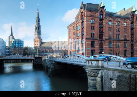 Distretto di magazzini, Amburgo, Germania, Europa Foto Stock