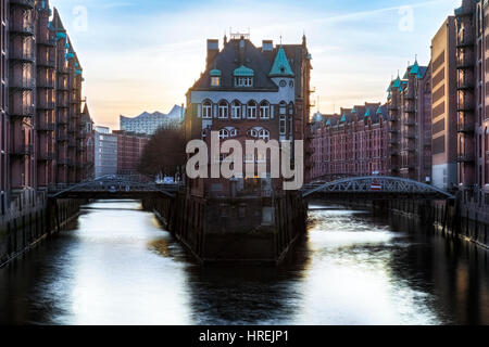 Distretto di magazzini, Amburgo, Germania, Europa Foto Stock