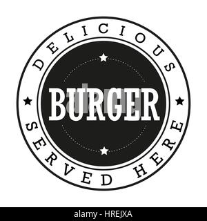 Burger vintage logo timbro Illustrazione Vettoriale