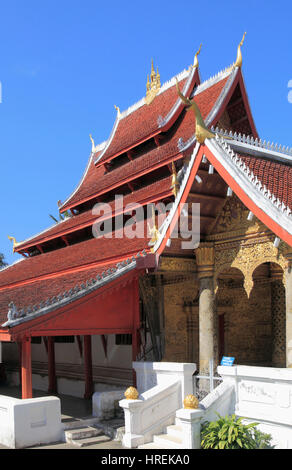 Laos, Luang Prabang, Wat Mai Suwannaphumaham, tempio buddista, Foto Stock