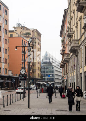 Porta Nuova quartiere di Milano durante la settimana della moda Foto Stock