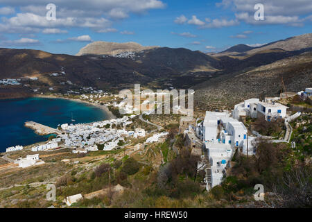 Chora villaggio sull isola di Amorgos in Grecia. Foto Stock