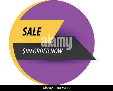 Sconto vendita viola design, giallo, nero Illustrazione Vettoriale