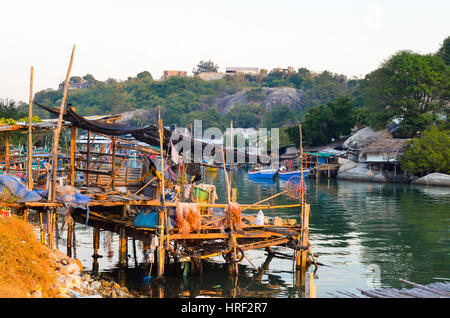 Villaggio di pescatori in Hua Hin, Thailandia Foto Stock