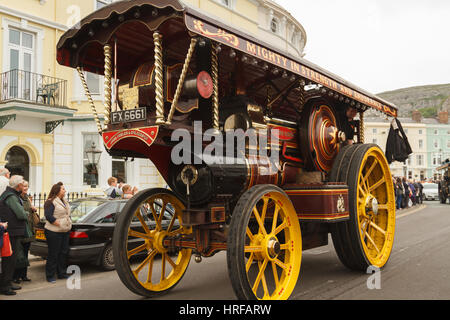 Fowler showmans locomotiva stradale La Iron Maiden al Victorian stravaganza in Llandudno Foto Stock