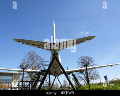 De Haviland Heron replica aereo Aeroporto fuori casa, Croydon, Surrey, England, Regno Unito Foto Stock