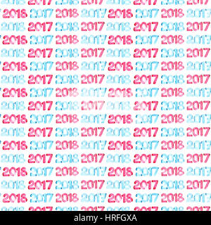 2017, 2018 - seamless pattern con il numero di anni Foto Stock