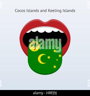 Isole Cocos e Keeling Islands lingua. Abstract lingua umana. Illustrazione Vettoriale. Illustrazione Vettoriale