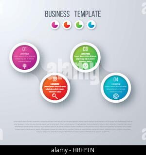 Timeline Infographics template con cerchi Illustrazione Vettoriale