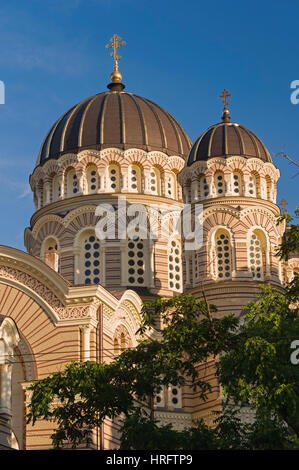 Russo Cattedrale Ortodossa Riga, Lettonia Foto Stock