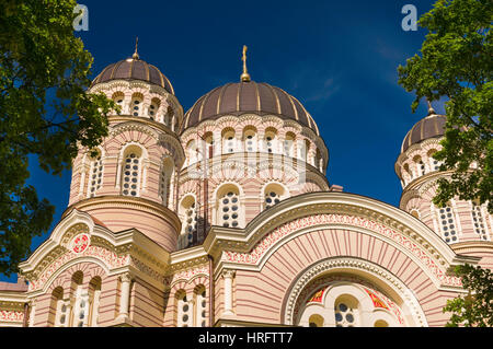 Russo Cattedrale Ortodossa Riga, Lettonia Foto Stock