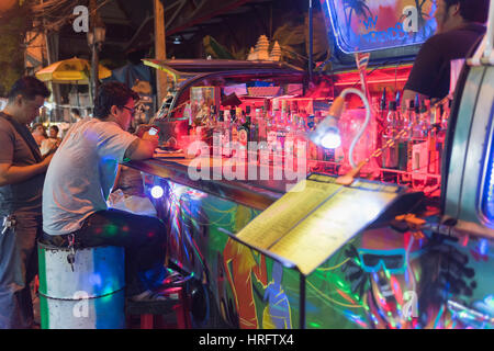 Mobile bar Banglamphu Bangkok in Thailandia Foto Stock