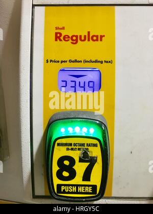 I prezzi del gas in corrispondenza della pompa Foto Stock