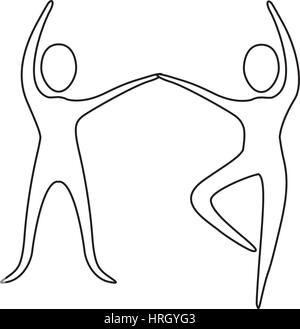 La figura gente pratica icona di ballo Illustrazione Vettoriale