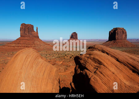 La Monument Valley, Tribal Park, Arizona, Stati Uniti d'America Foto Stock